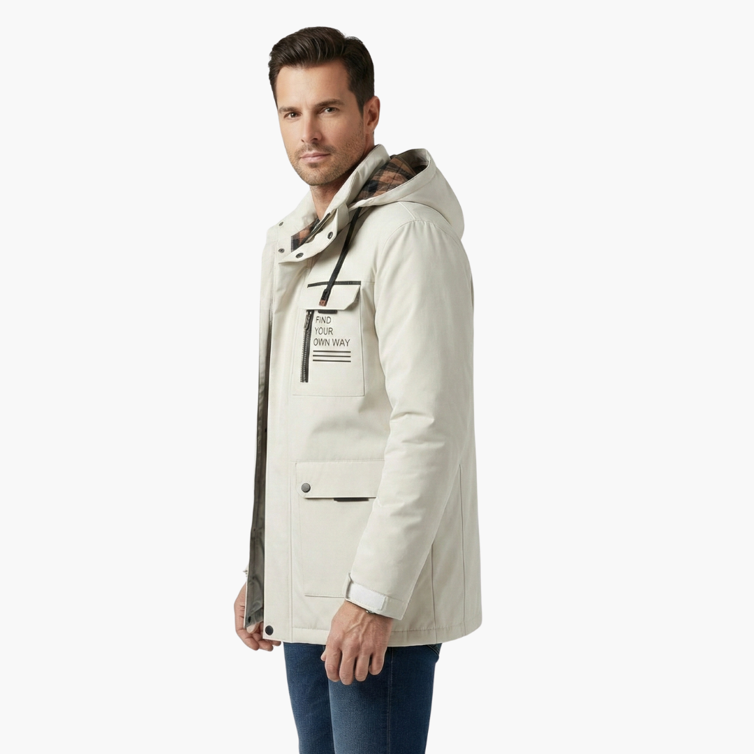 Practical Men's Zip Up Waterproof Jacket
