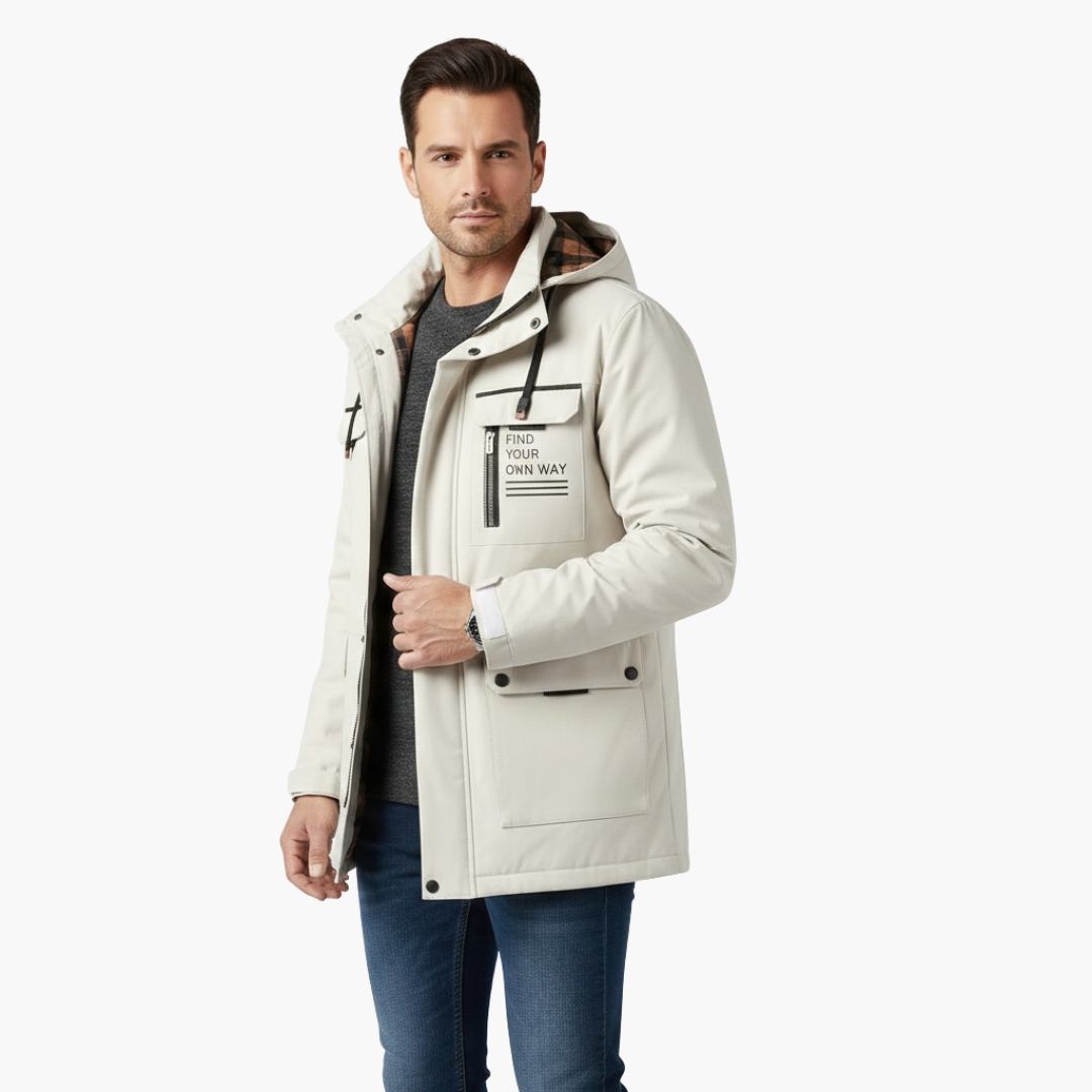 Practical Men's Zip Up Waterproof Jacket
