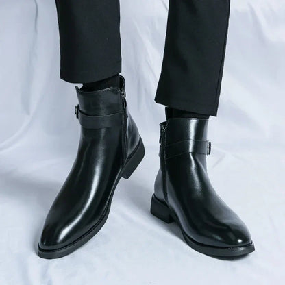 Smart Mens Leather Ankle Boots