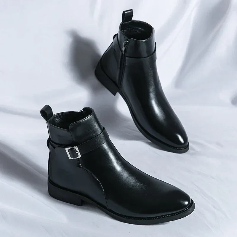 Smart Mens Leather Ankle Boots