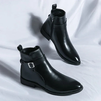 Smart Mens Leather Ankle Boots