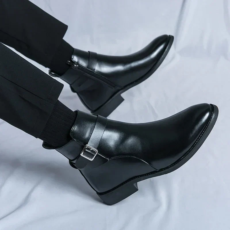 Smart Mens Leather Ankle Boots