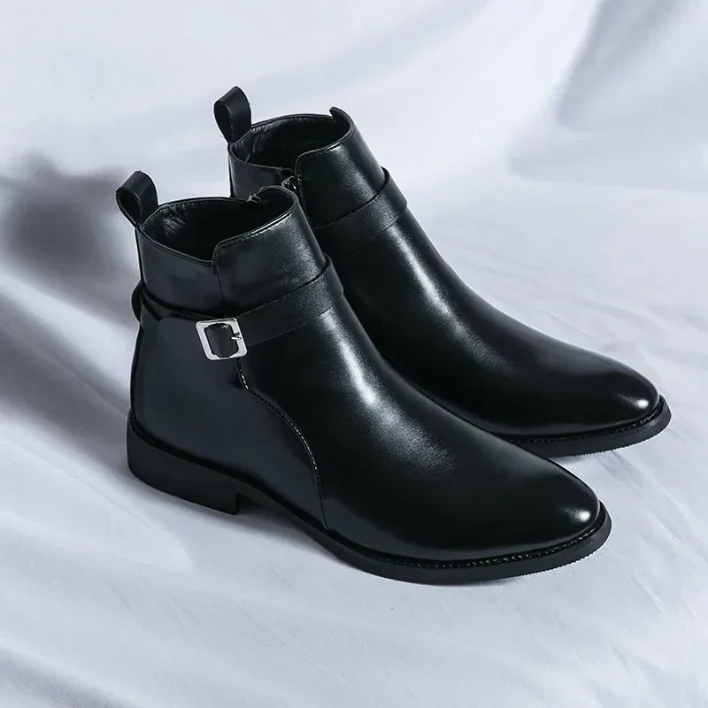 Smart Mens Leather Ankle Boots