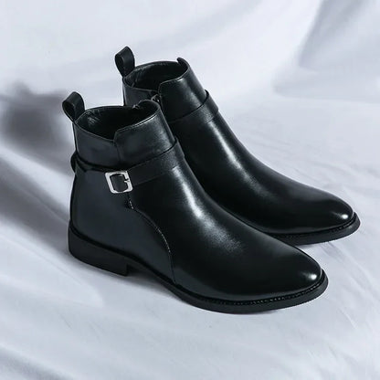 Smart Mens Leather Ankle Boots