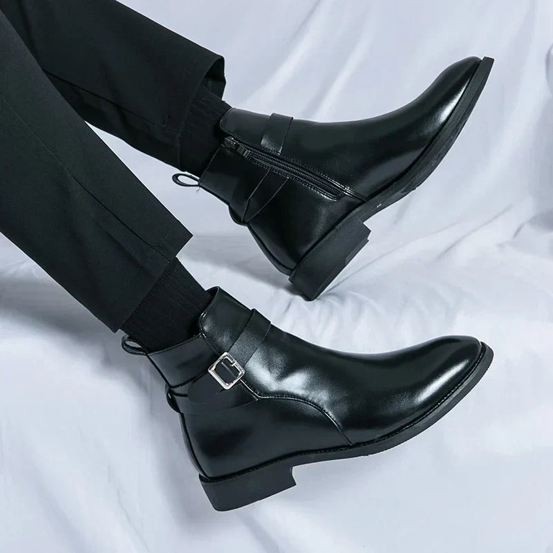 Smart Mens Leather Ankle Boots