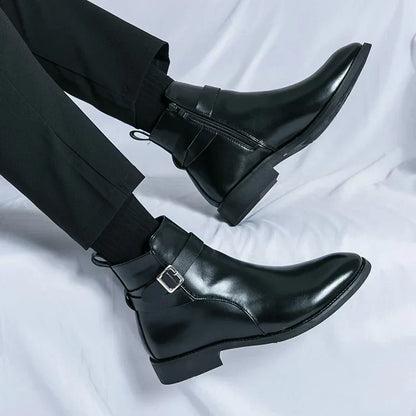 Smart Mens Leather Ankle Boots