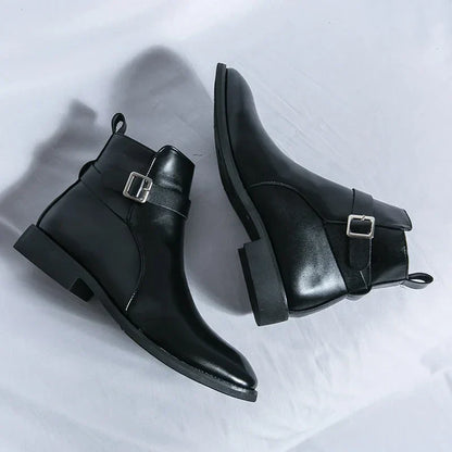 Smart Mens Leather Ankle Boots