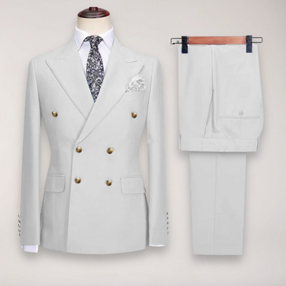 Classic Men's 2-Piece Suit | Luxury Gold Buttons