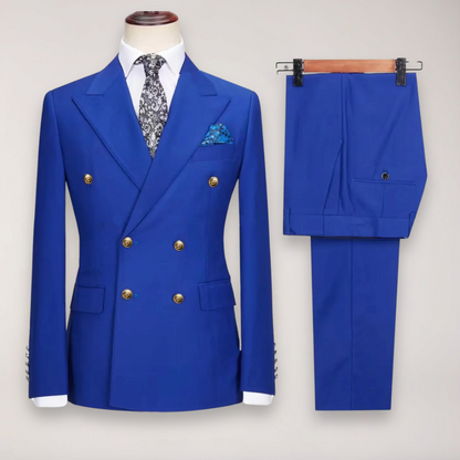 Classic Men's 2-Piece Suit | Luxury Gold Buttons