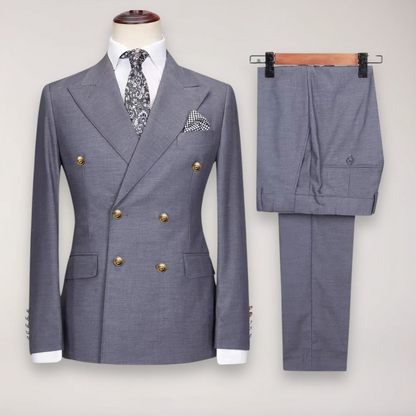 Classic Men's 2-Piece Suit | Luxury Gold Buttons