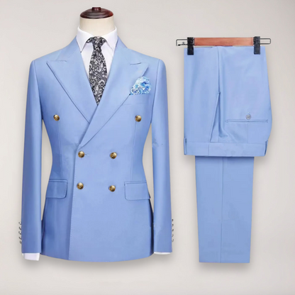 Classic Men's 2-Piece Suit | Luxury Gold Buttons