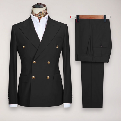 Classic Men's 2-Piece Suit | Luxury Gold Buttons