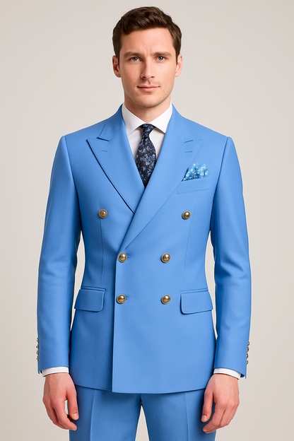 Classic Men's 2-Piece Suit | Luxury Gold Buttons - Nocini