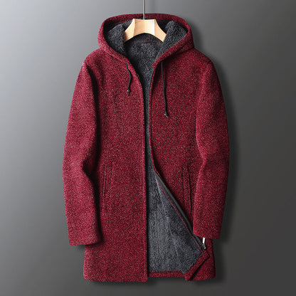 Comfortable Men's Long Hooded Winter Coat