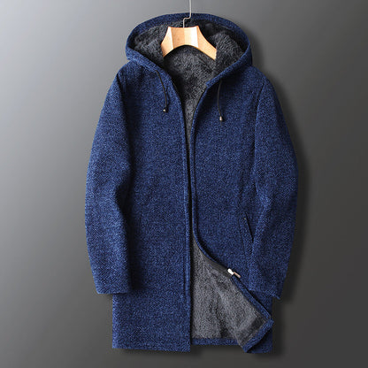Comfortable Men's Long Hooded Winter Coat