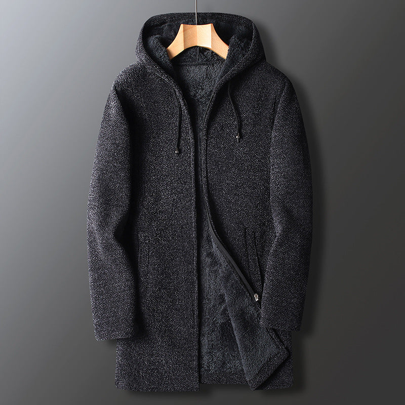 Comfortable Men's Long Hooded Winter Coat