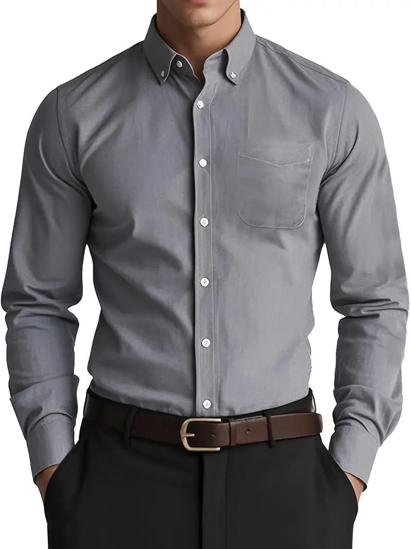 Men's Traditional Long Sleeve Dress Shirt