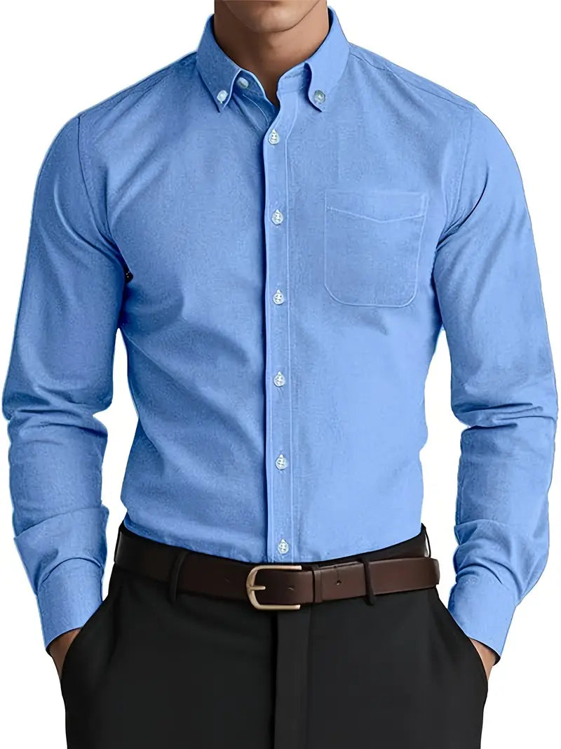 Men's Traditional Long Sleeve Dress Shirt