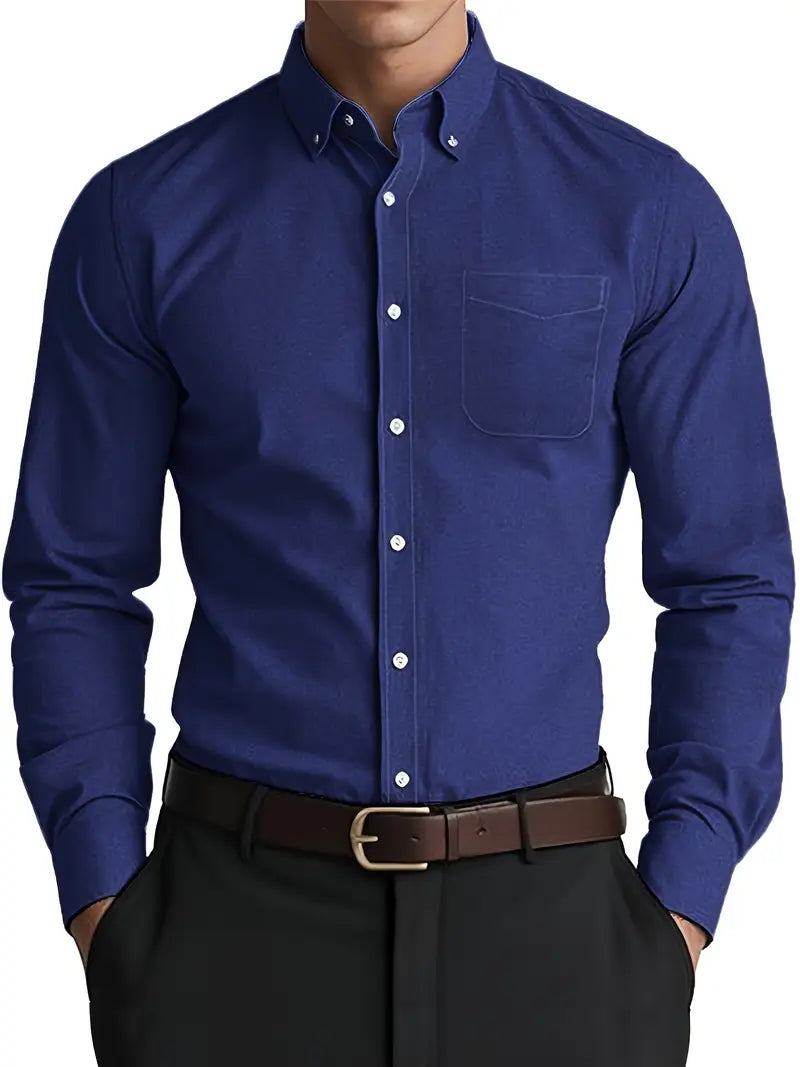 Men's Traditional Long Sleeve Dress Shirt