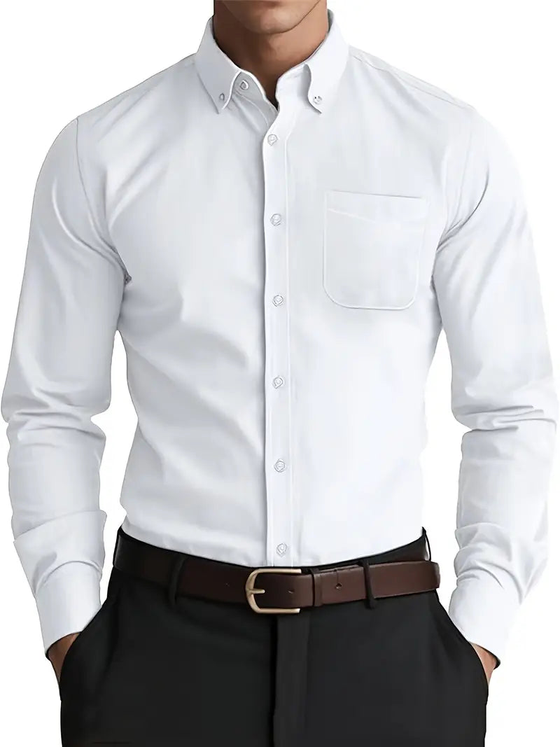 Men's Traditional Long Sleeve Dress Shirt - Nocini