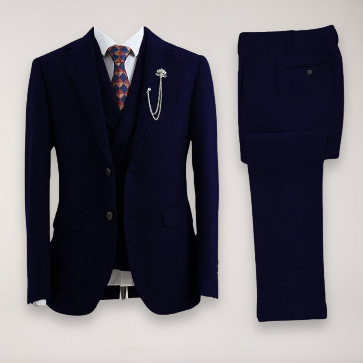Slim Fit Mens 3 Piece Suit Jacket Trousers Vest