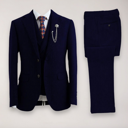 Slim Fit Mens 3 Piece Suit Jacket Trousers Vest