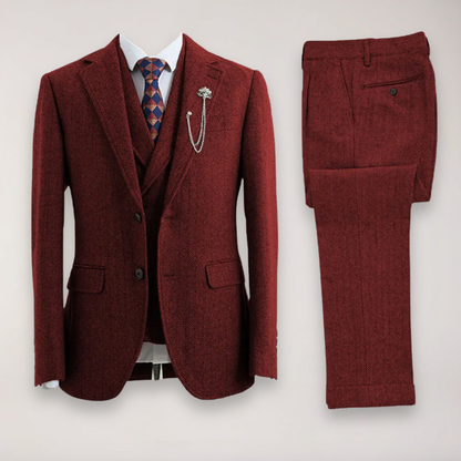 Slim Fit Mens 3 Piece Suit Jacket Trousers Vest