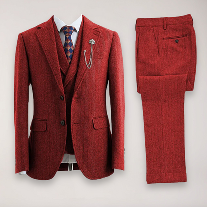 Slim Fit Mens 3 Piece Suit Jacket Trousers Vest