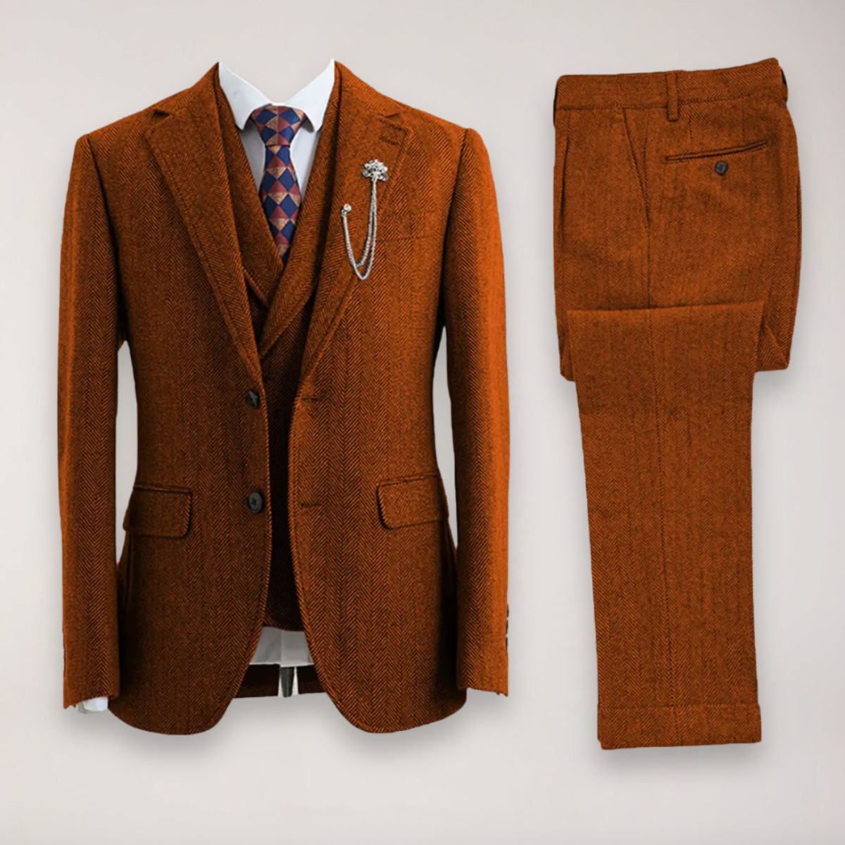 Slim Fit Mens 3 Piece Suit Jacket Trousers Vest