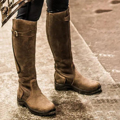 Low Heel Ladies Knight Boots - Chic and Cozy