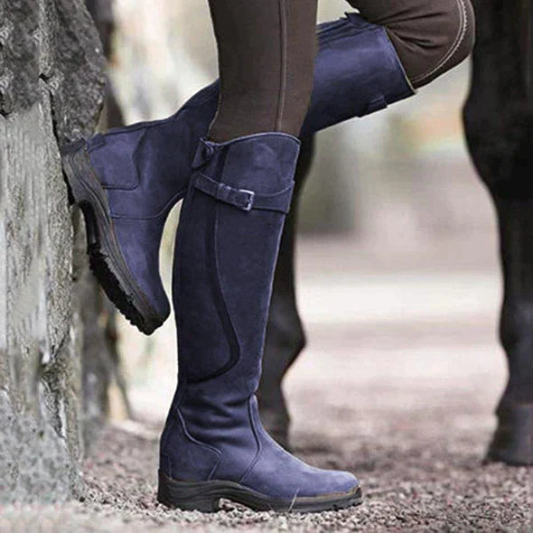 Low Heel Ladies Knight Boots - Chic and Cozy