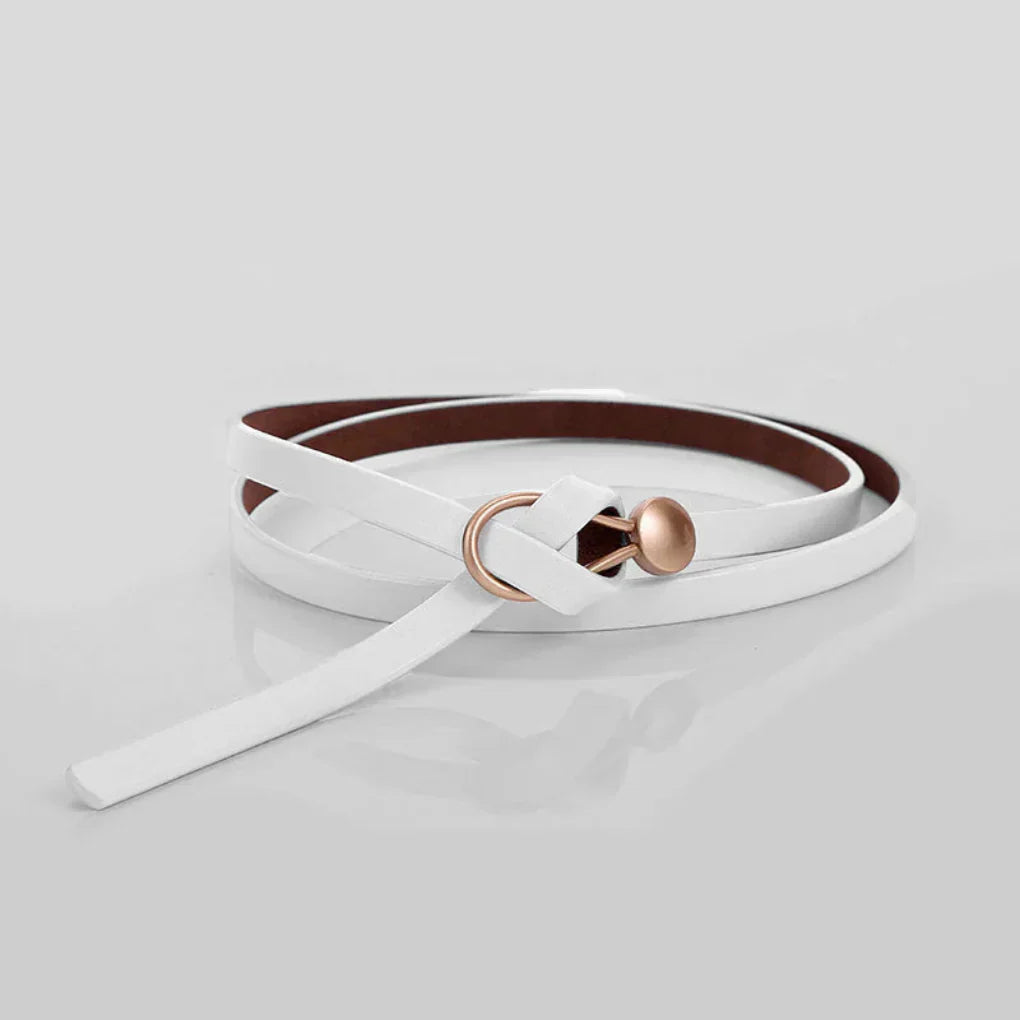 Slim Fake Leather Ribbon Waist Belt