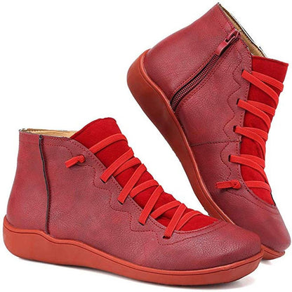 Slim Lace Up Women's Ankle Boots - Classic Comfortable Shoes