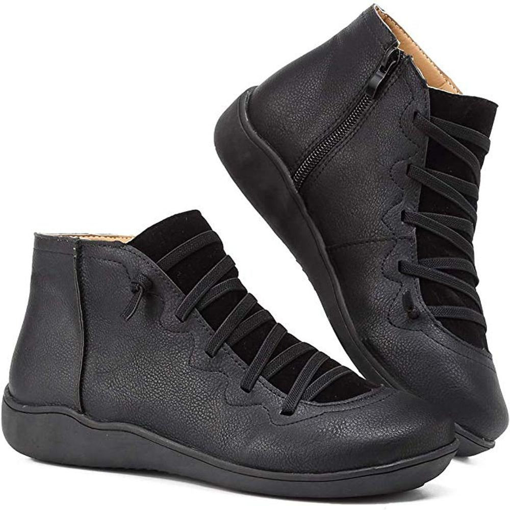 Slim Lace Up Women's Ankle Boots - Classic Comfortable Shoes