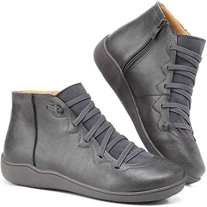 Slim Lace Up Women's Ankle Boots - Classic Comfortable Shoes