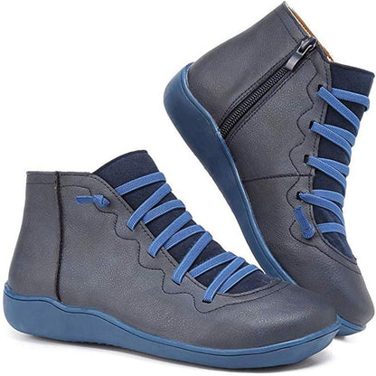 Slim Lace Up Women's Ankle Boots - Classic Comfortable Shoes