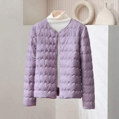 Warm Padded Down Coat | Classic Button Front Jacket