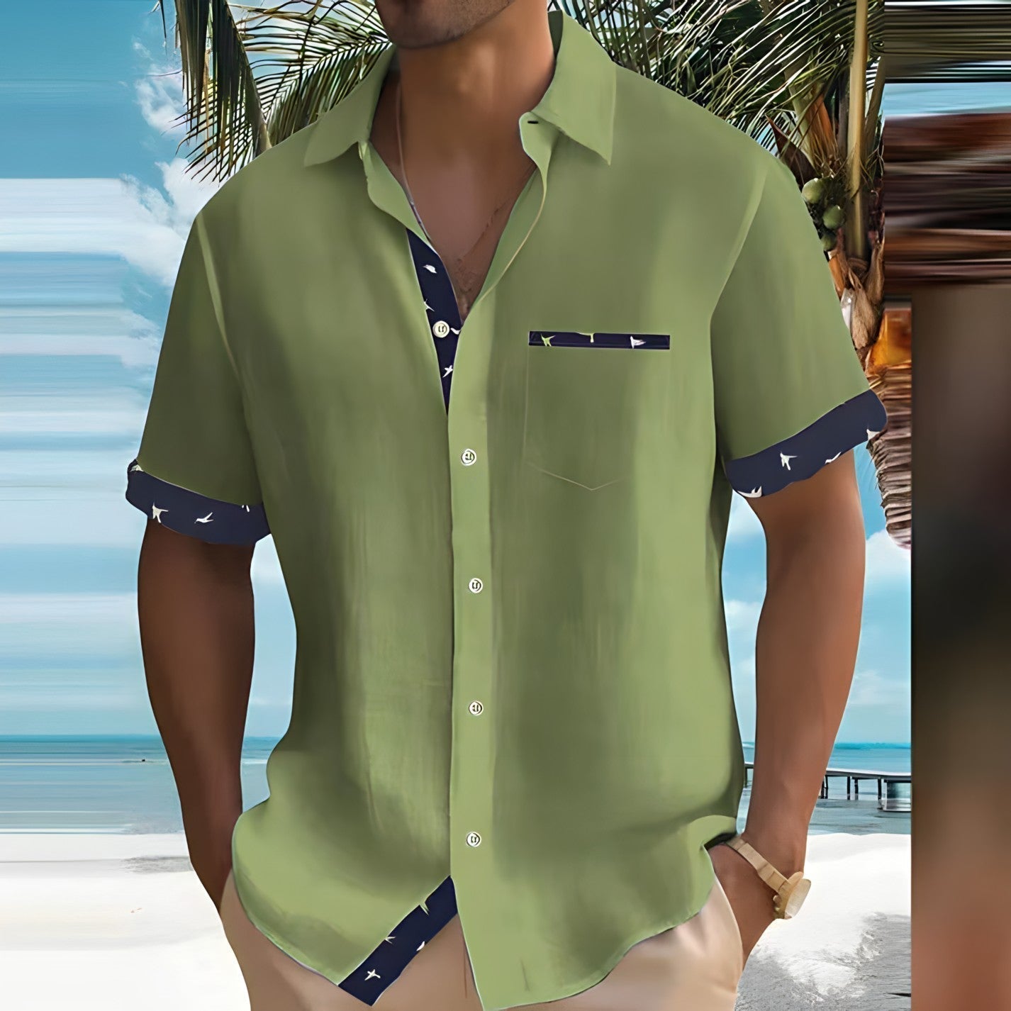 Classic Men's Lightweight Summer Dress Shirt