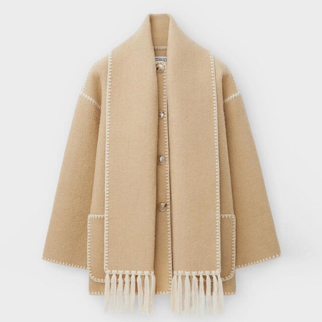 Casual Open Front Fringe Jacket