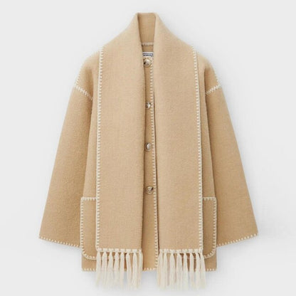 Casual Open Front Fringe Jacket