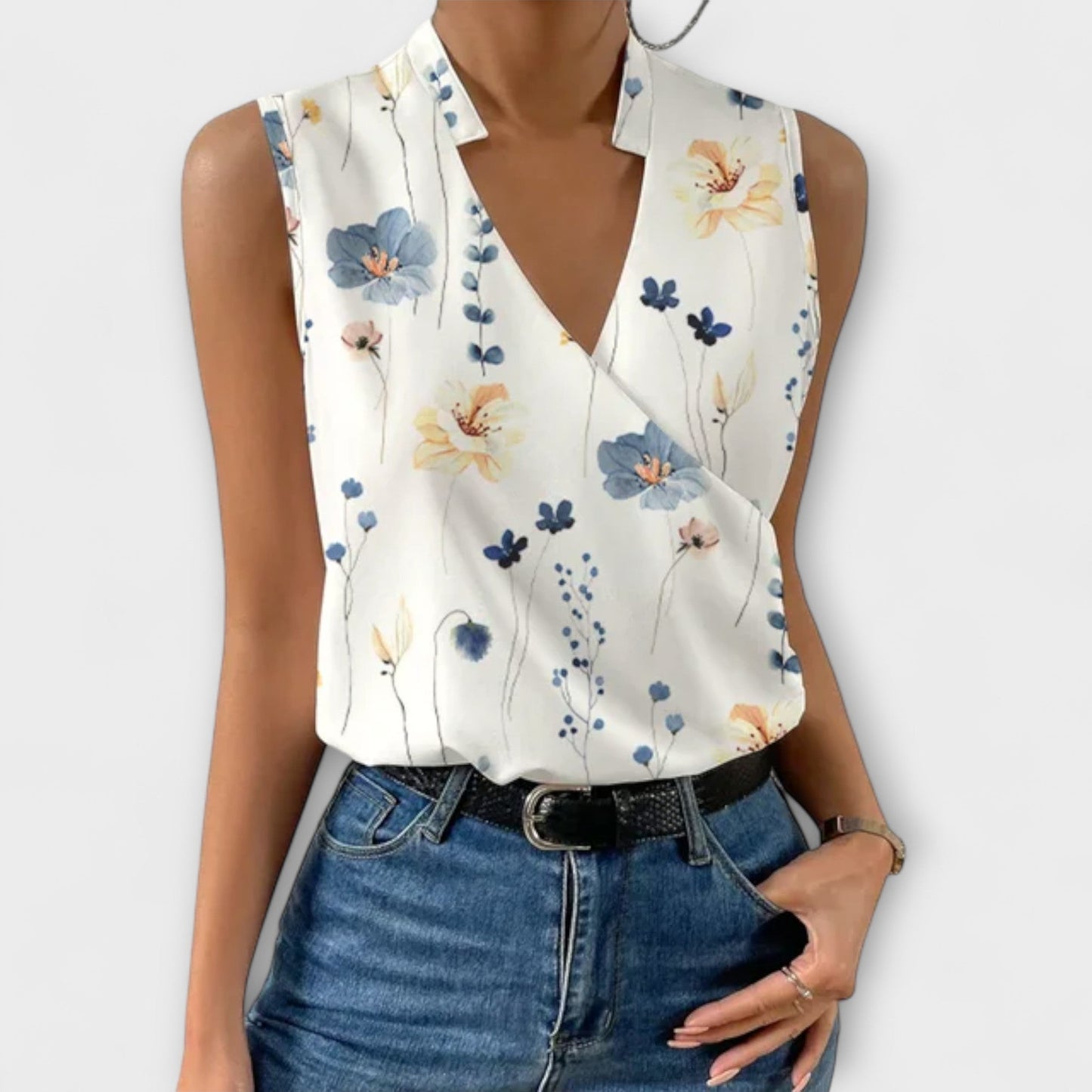 Elegant V Neck Women's Blouse