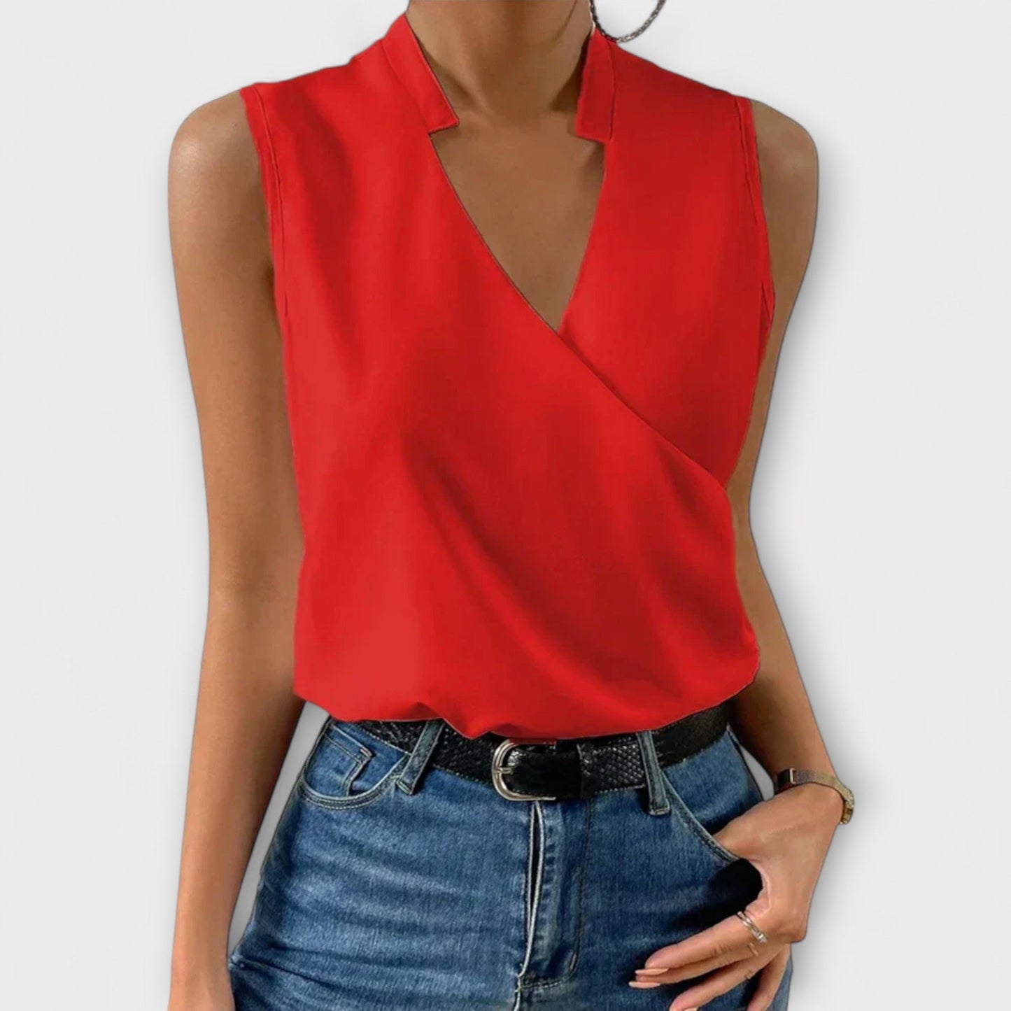Elegant V Neck Women's Blouse