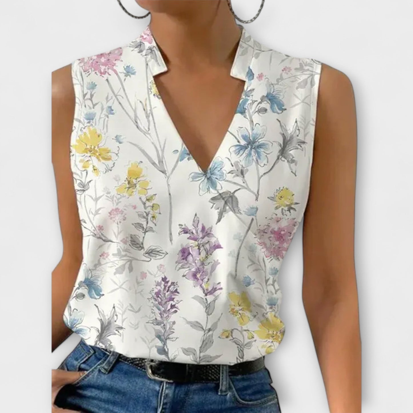 Elegant V Neck Women's Blouse