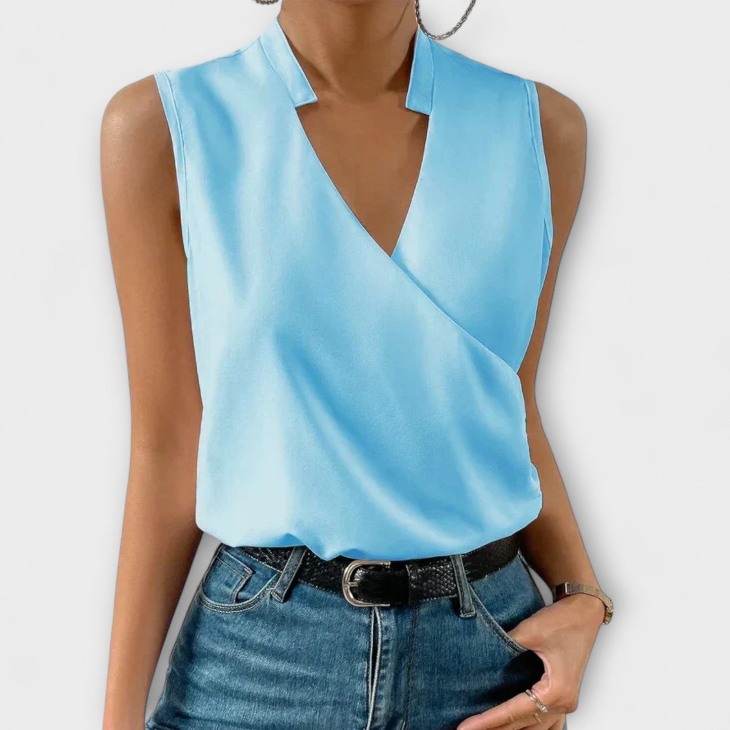 Elegant V Neck Women's Blouse