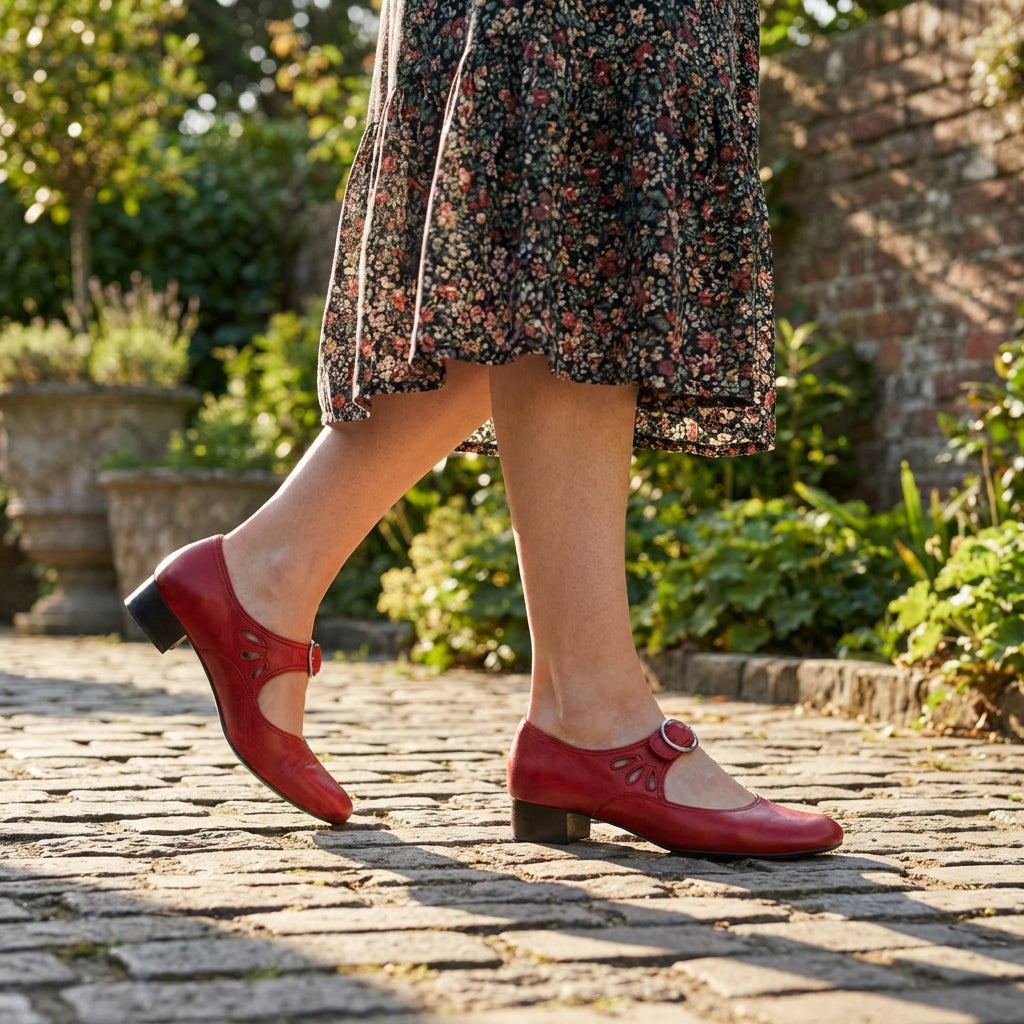Elegant High Heel Mary Jane Shoes with Buckle Strap - Nocini