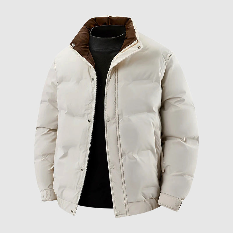 Casual Quilted Puffer Coat with Snap Buttons