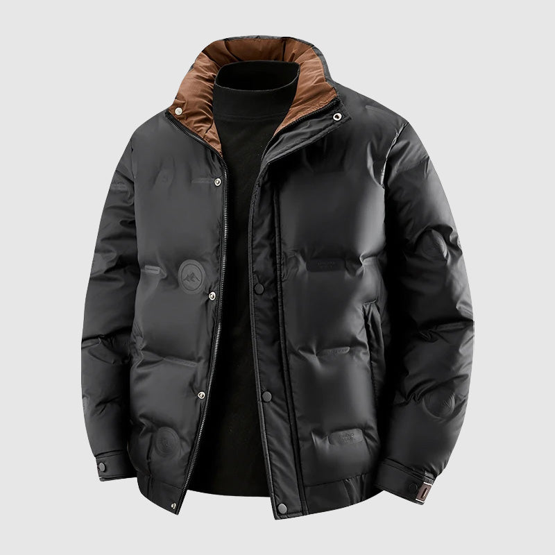 Casual Quilted Puffer Coat with Snap Buttons