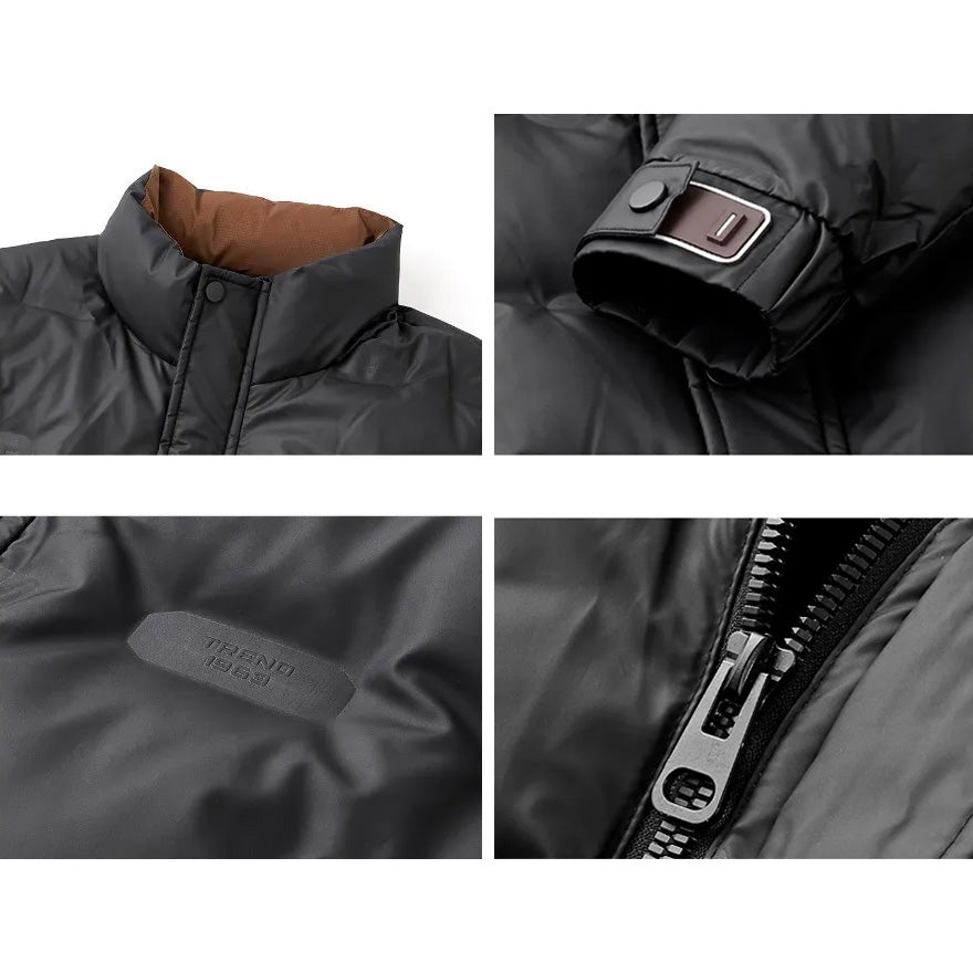 Casual Quilted Puffer Coat with Snap Buttons