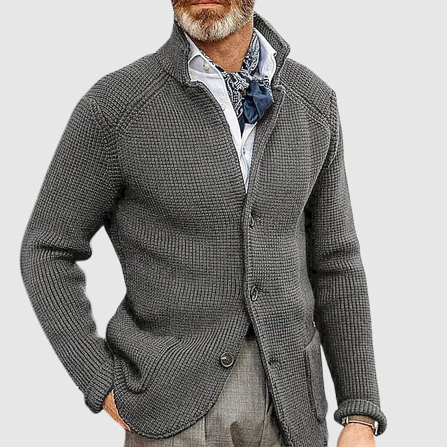 Classic Button Front Wool Cardigan Sweater