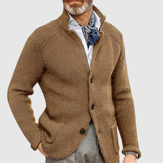 Classic Button Front Wool Cardigan Sweater - Nocini